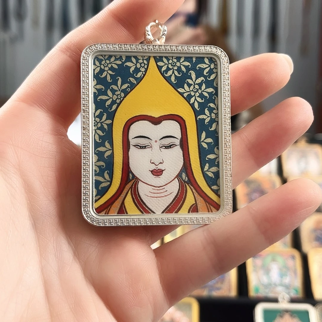 吊坠宗喀巴半身 纯手绘放漏