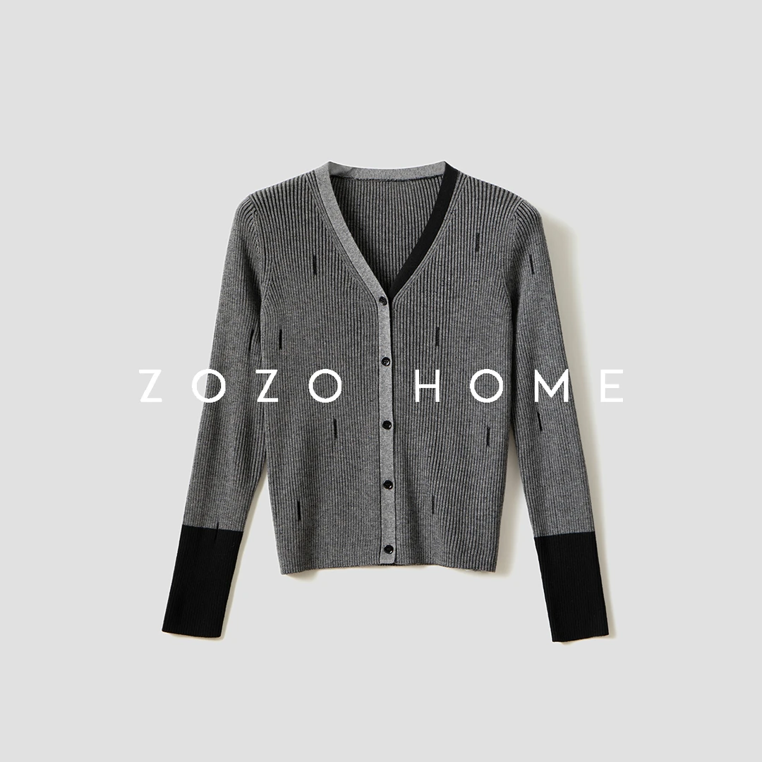 《致柔》系列拼色时髦针织开衫q170144p