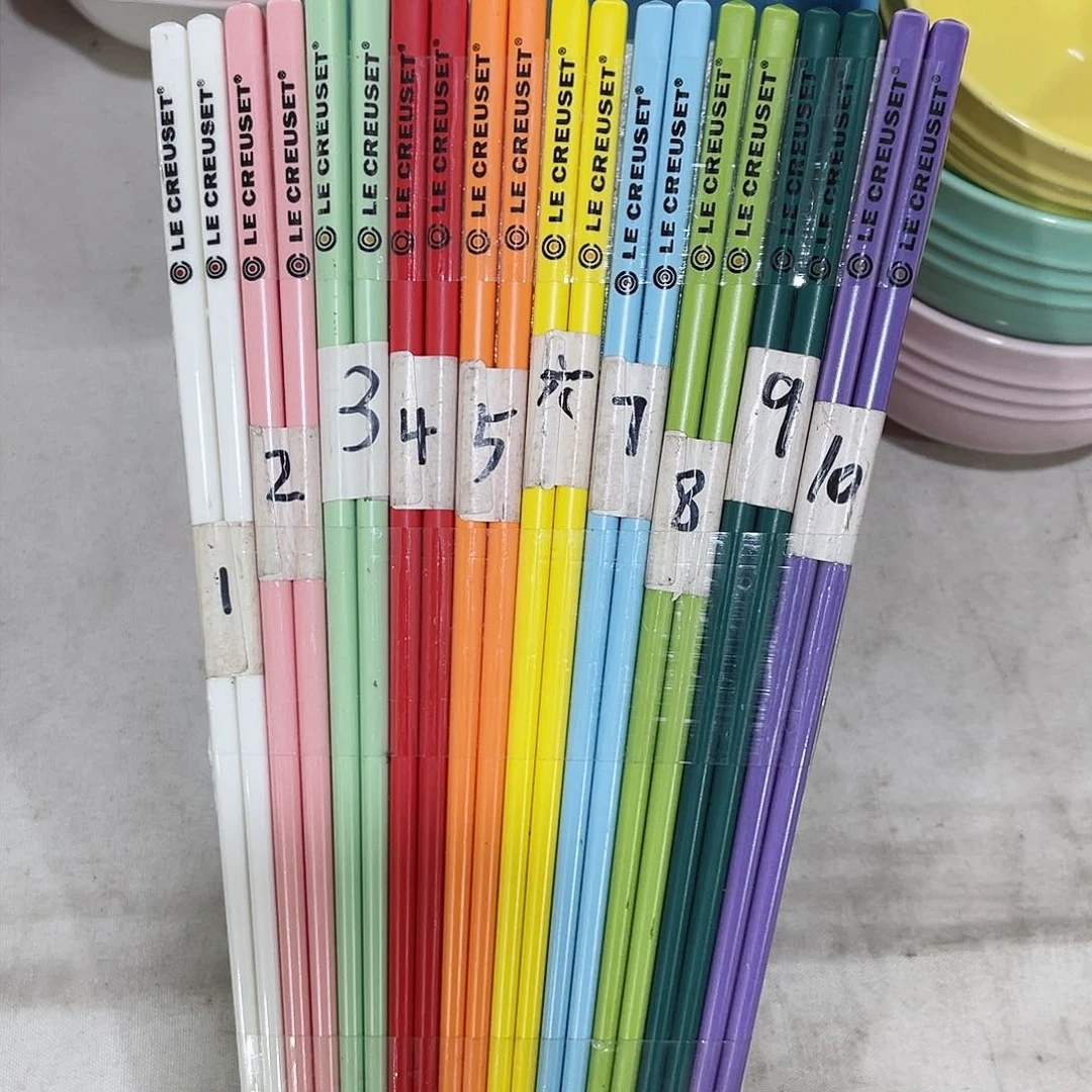 瓷片我***?微瑕陶瓷餐具家用 随单一双蓝色筷子