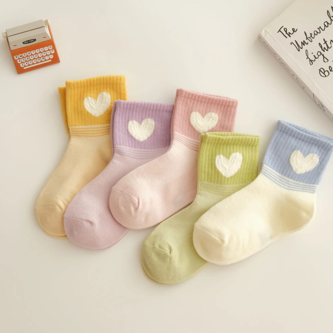 春夏运动网眼袜男童女童卡通中通袜