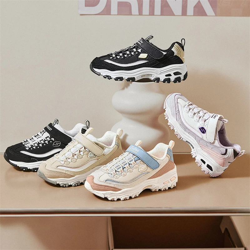 SKECHERS/斯凯奇儿童熊猫鞋秋季百搭时尚老爹鞋厚底舒适休闲防滑