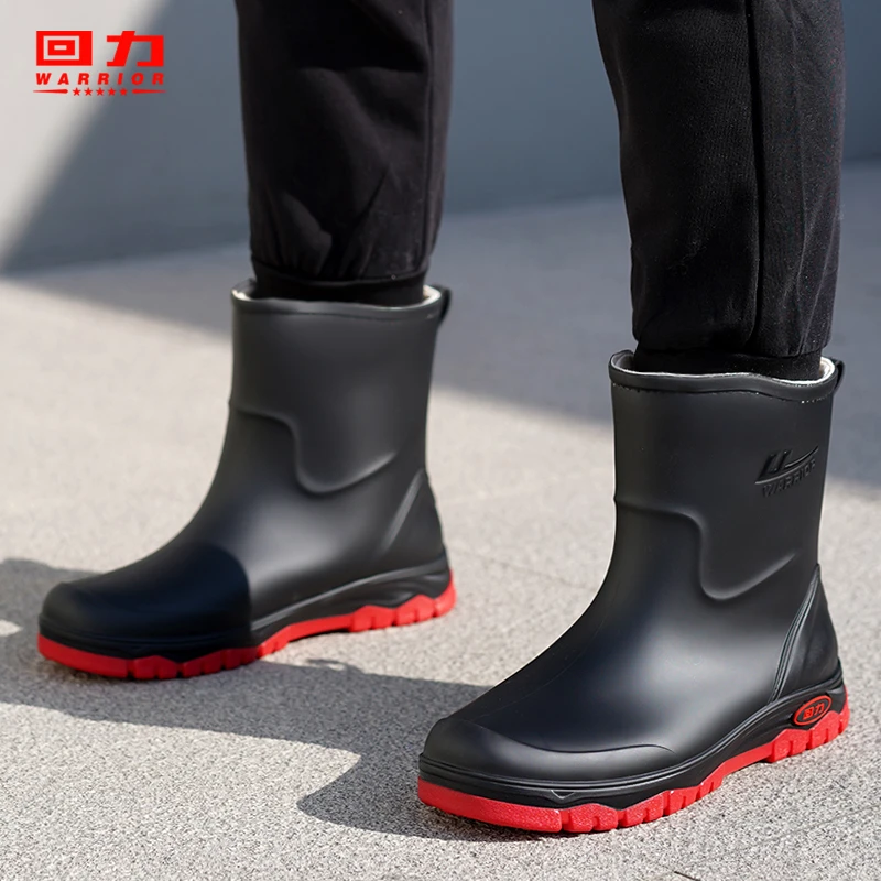 正品回力防水鞋雨鞋中筒短筒雨靴防滑耐磨胶鞋钓鱼厨房男款女外穿