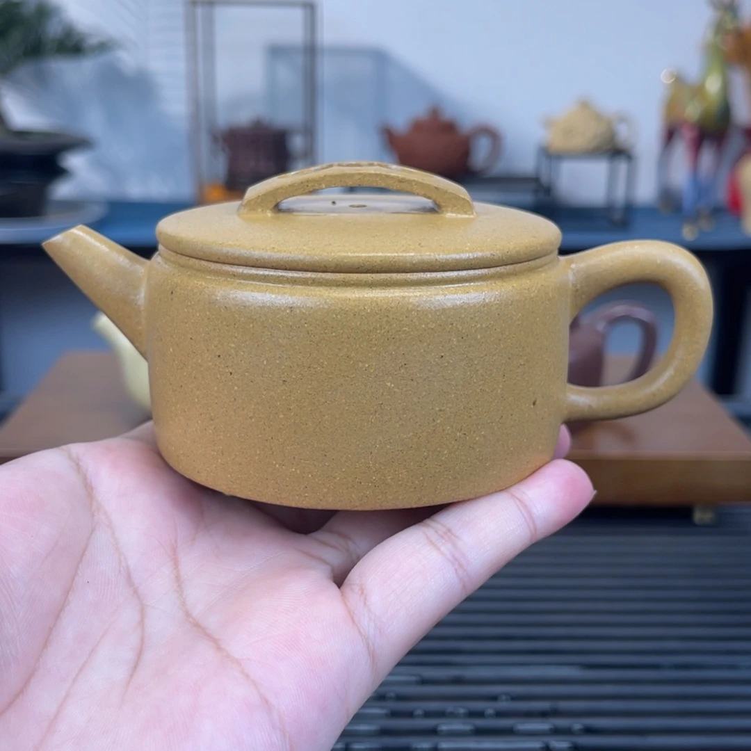 紫砂茶壶180毫升半手工黄金段汉瓦