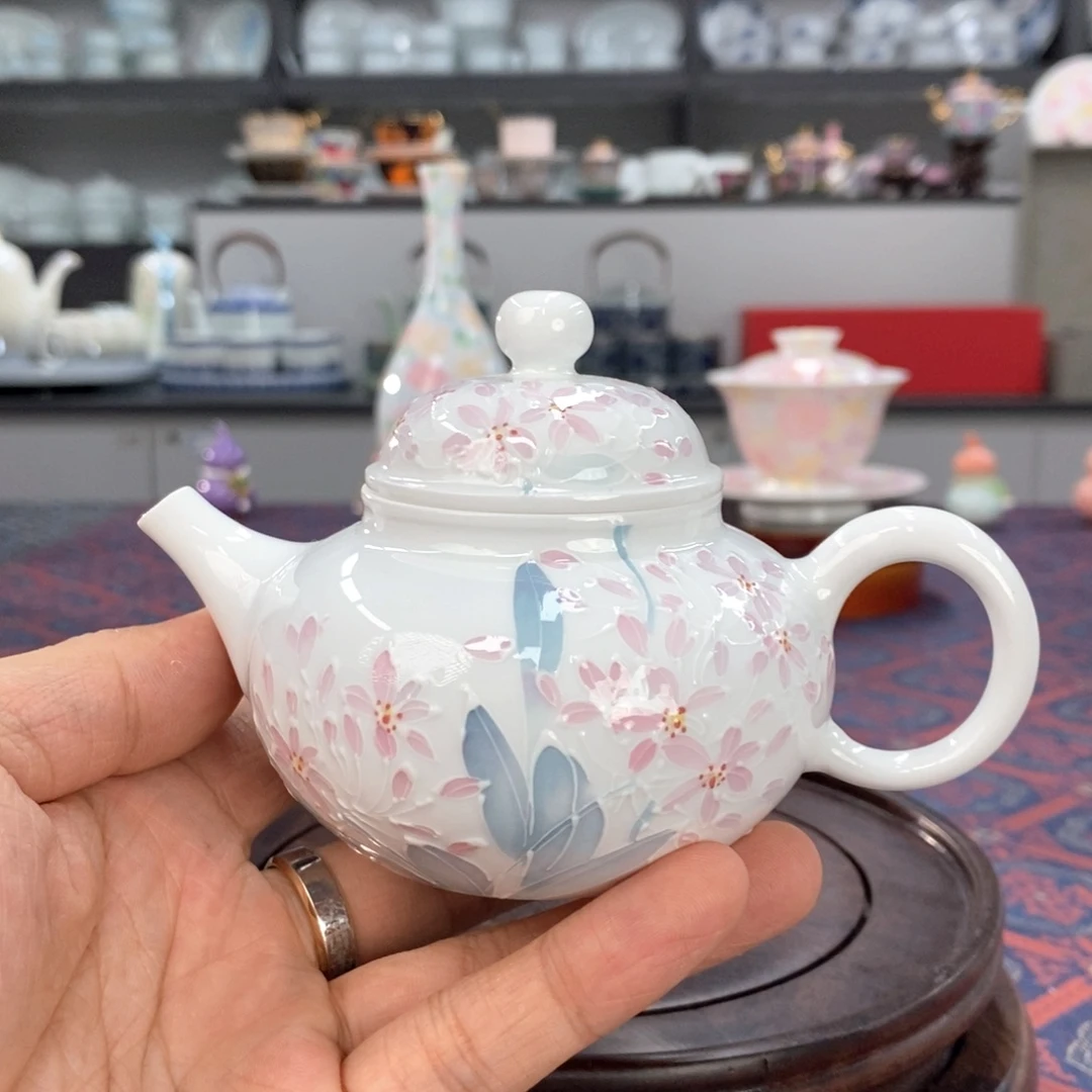 新款茶壶手绘釉下彩高温瓷