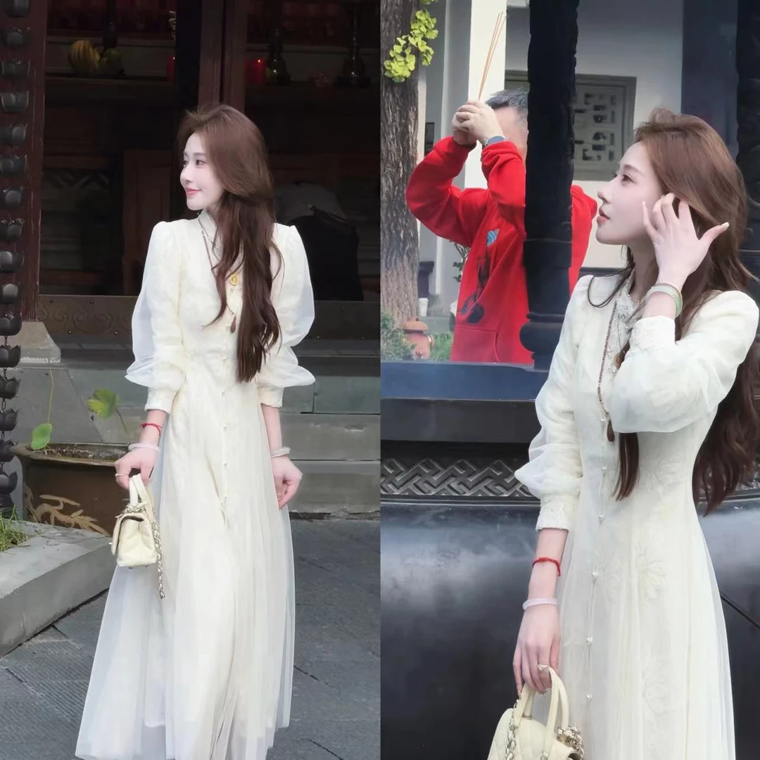 【婷婷】《白雪》美到失语 新中式两件套旗袍连衣裙TT2SDTH2720