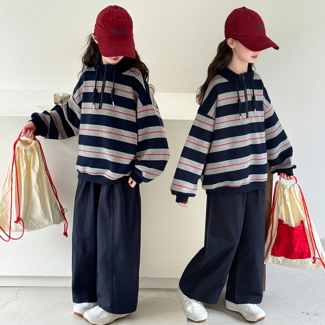 女童春秋新款韩版时尚卫衣秋季套装中大儿童洋气女孩时髦休闲裤潮