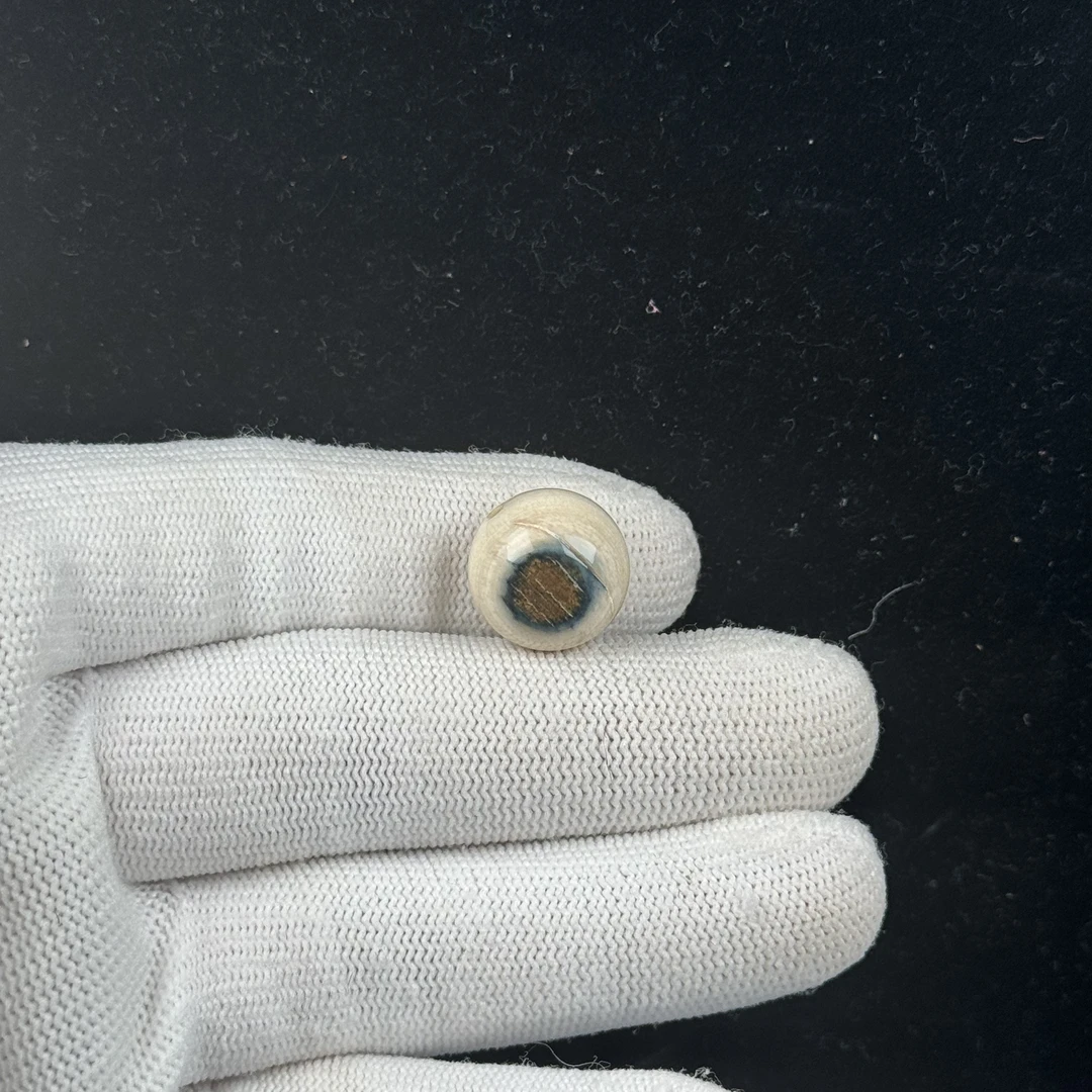 G2991天然猛犸 蓝眼睛圆珠14.9mm一物一图 假一罚十