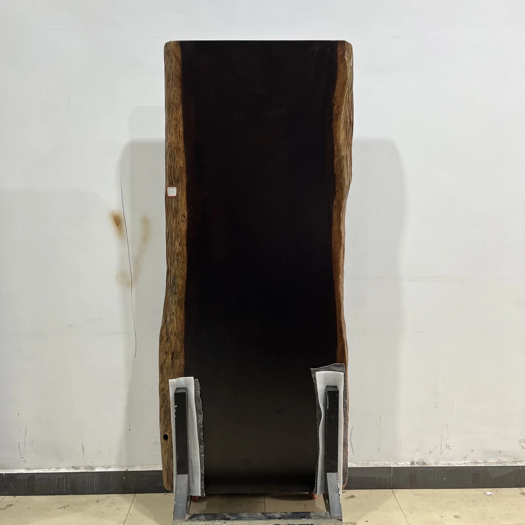 0347-长180宽72-71-78厚7.5公分自然边非洲黑檀大板桌实木整板