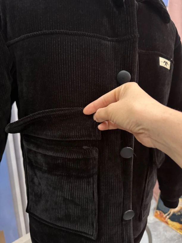 单件上衣～雪尼尔外穿家居服保暖时尚休闲加绒加厚棉衣外套男