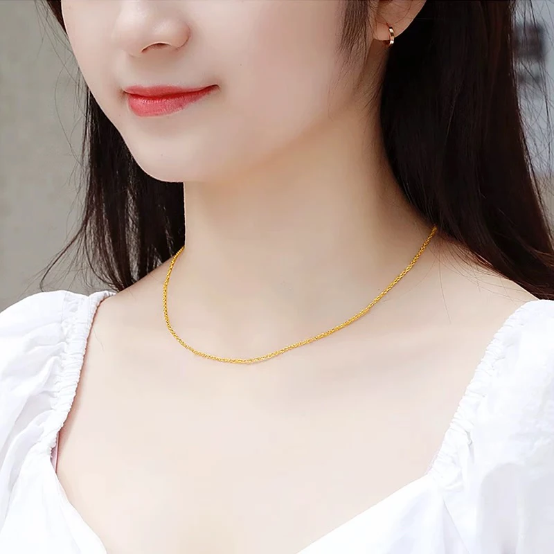 居小主 铜项链 项链锁骨链麻花车花项链女款气质时尚百搭简约