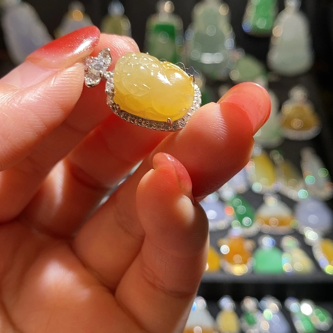 颈饰银S925镶嵌翡翠天然翡翠