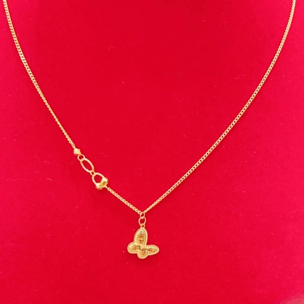 足金黄金蝴蝶蹦迪珠套链抖音基地质检发货