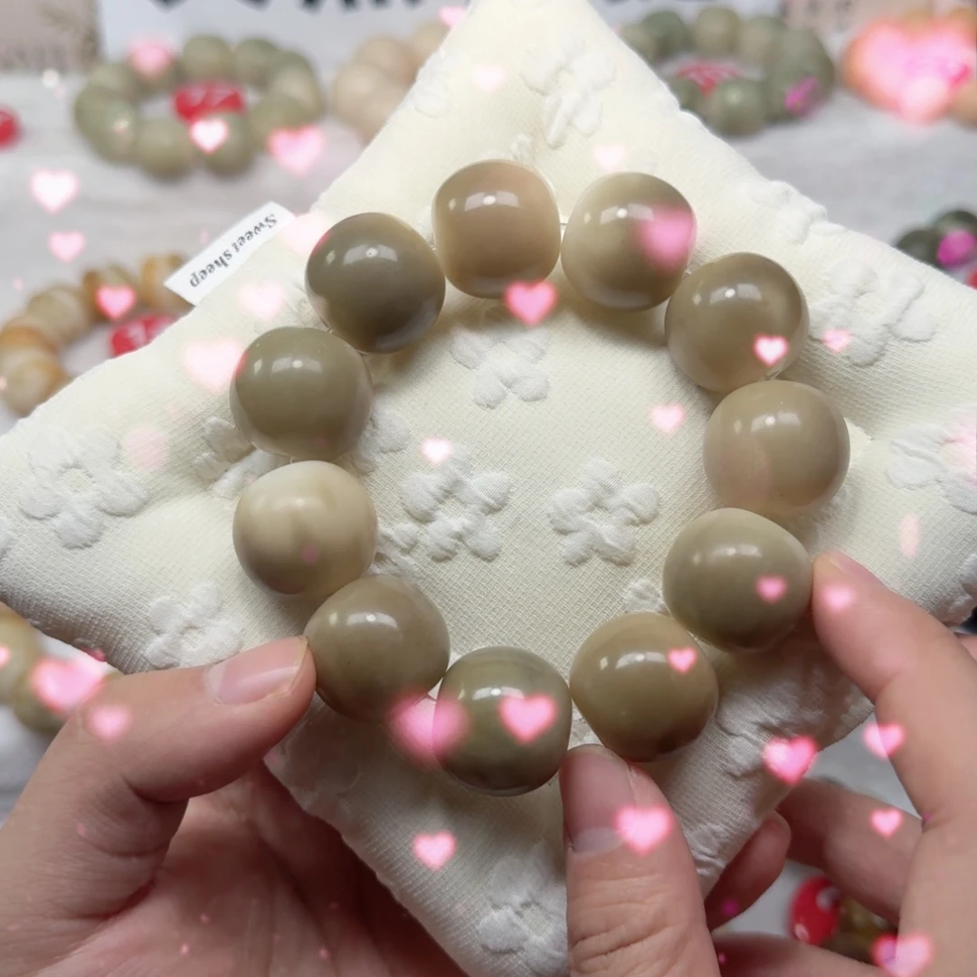白玉菩提吊坠卡22手工干磨秋叶