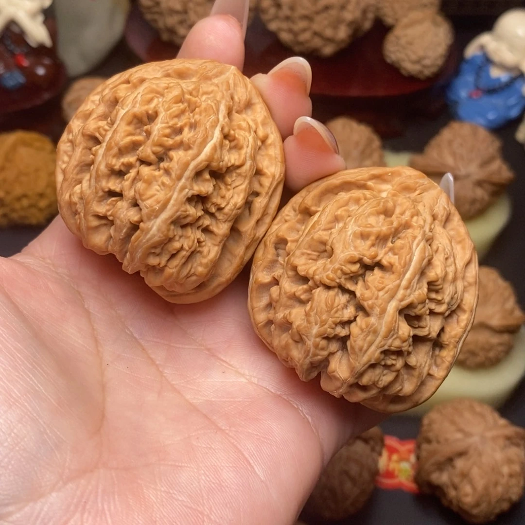 文玩核桃把件全品原桩粗筋44.5