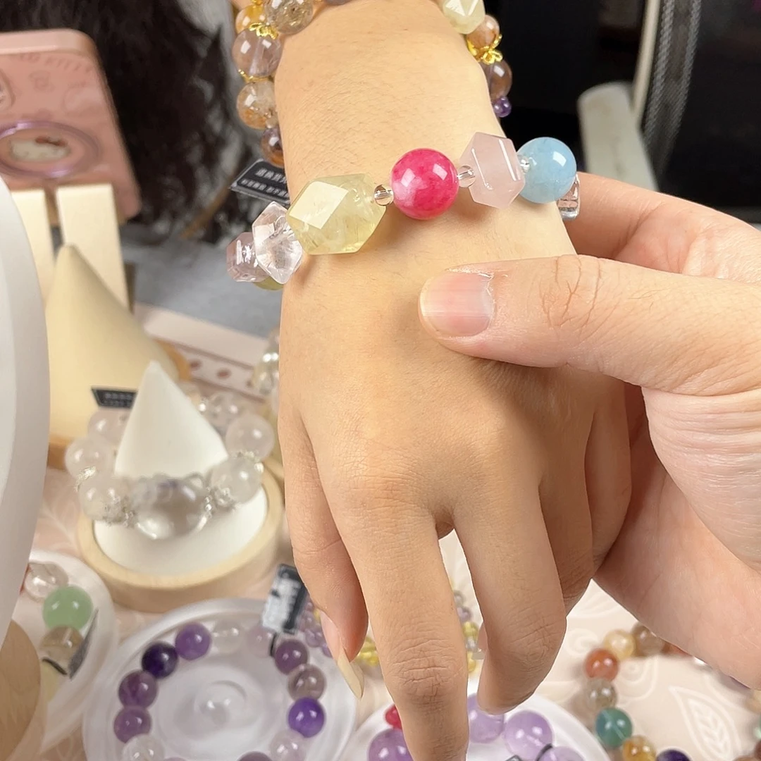 银S925镀金镶嵌手链水晶
