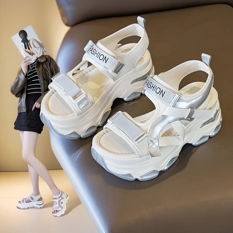 厚底7cm休闲沙滩女潮isn韩版百搭配裙子通勤气垫凉鞋2025夏季爆款