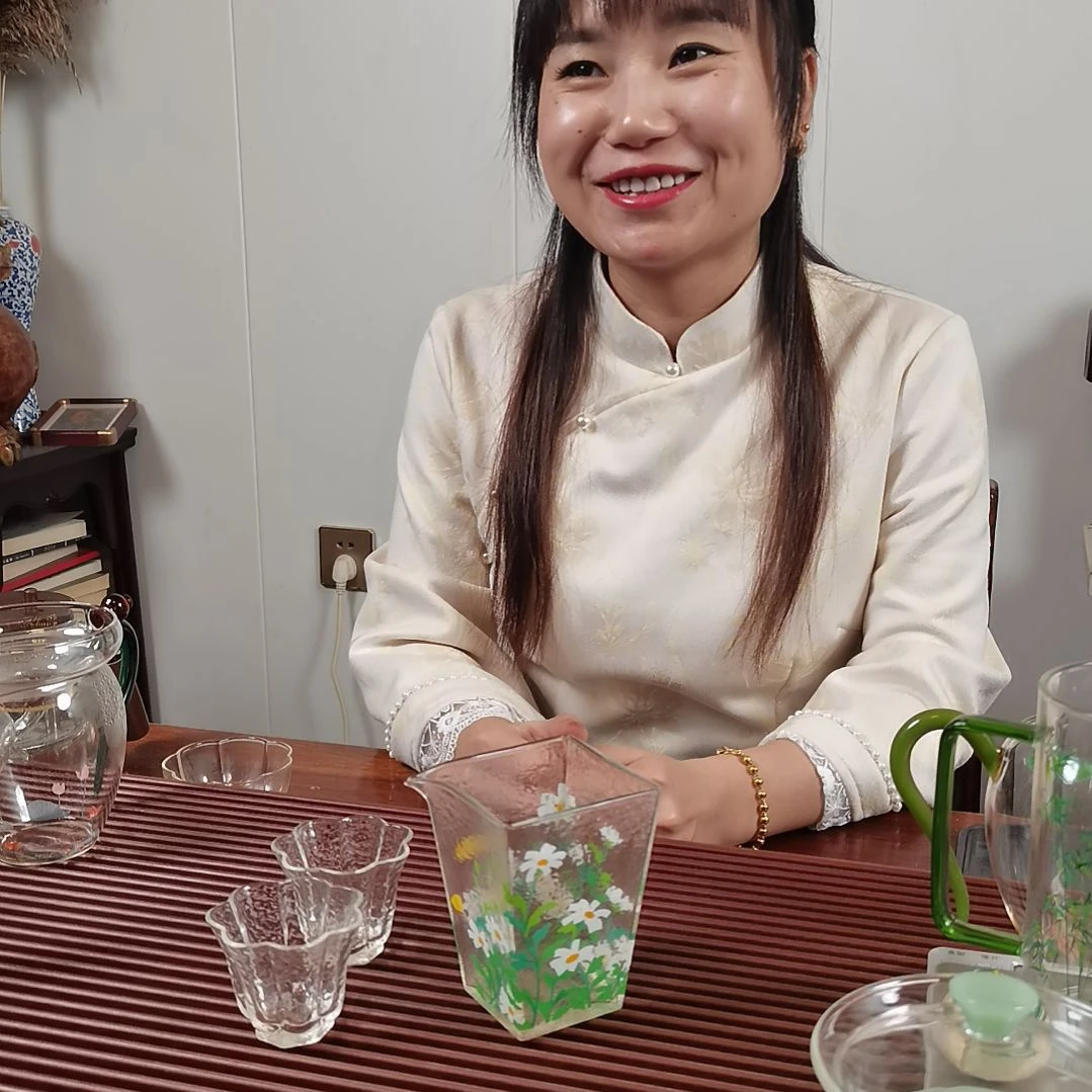 高硼硅玻璃手柄款菊岚璃梦配两支小杯