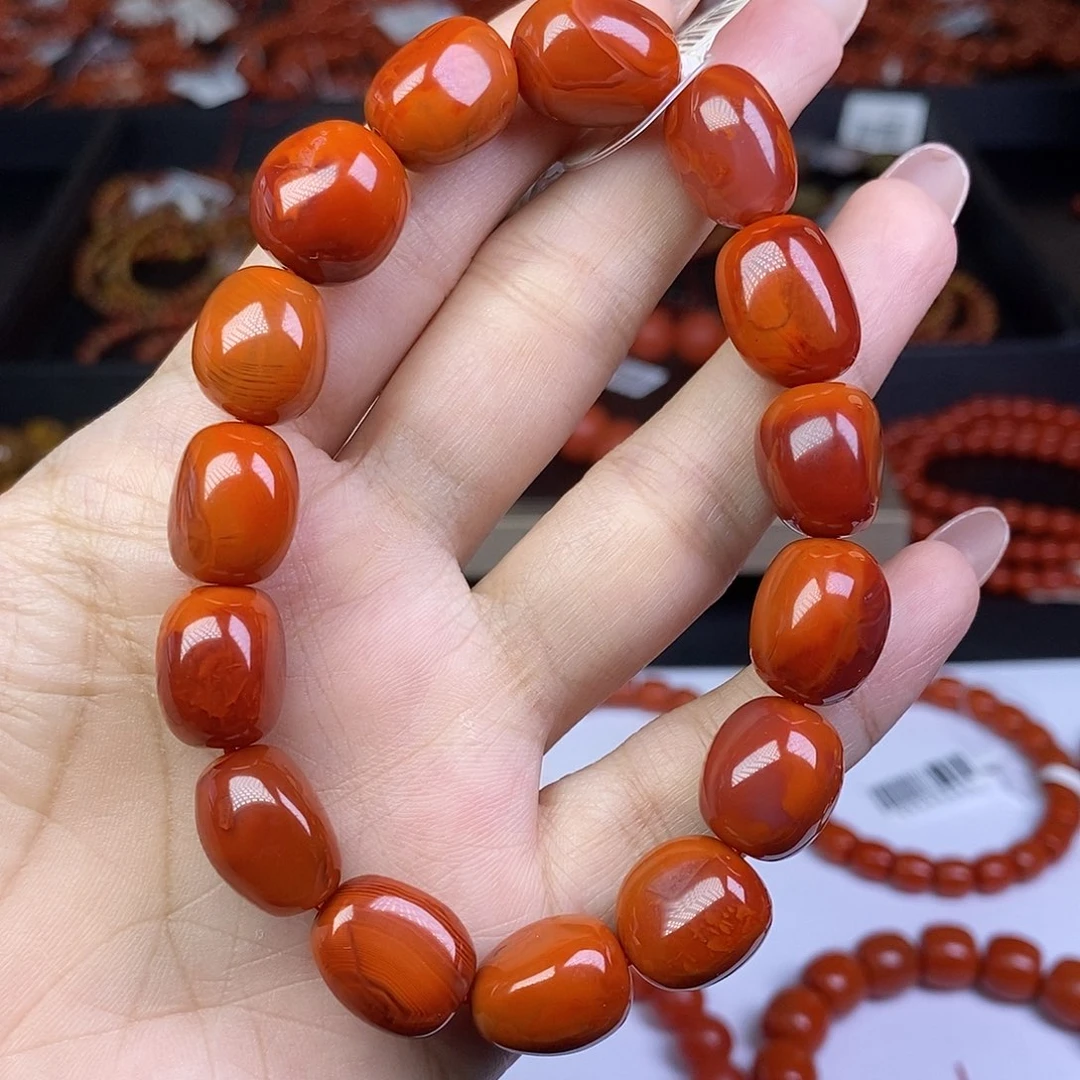 未镶嵌手串南红玛瑙瓦西顶级牛血红12mm