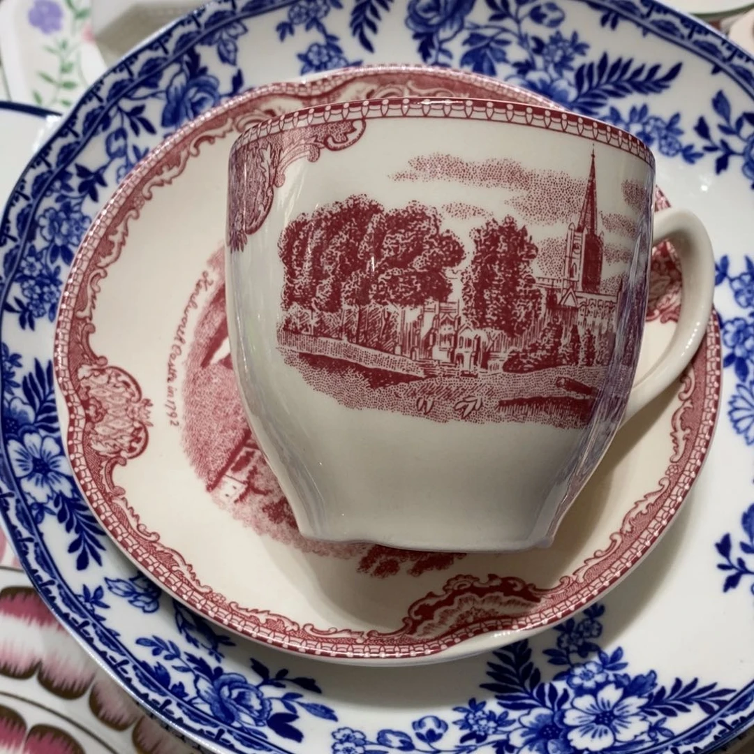 瓷全新红堡咖啡杯