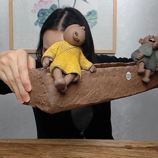 猫***咖粗砂不规则禅系列作品沙弥花槽