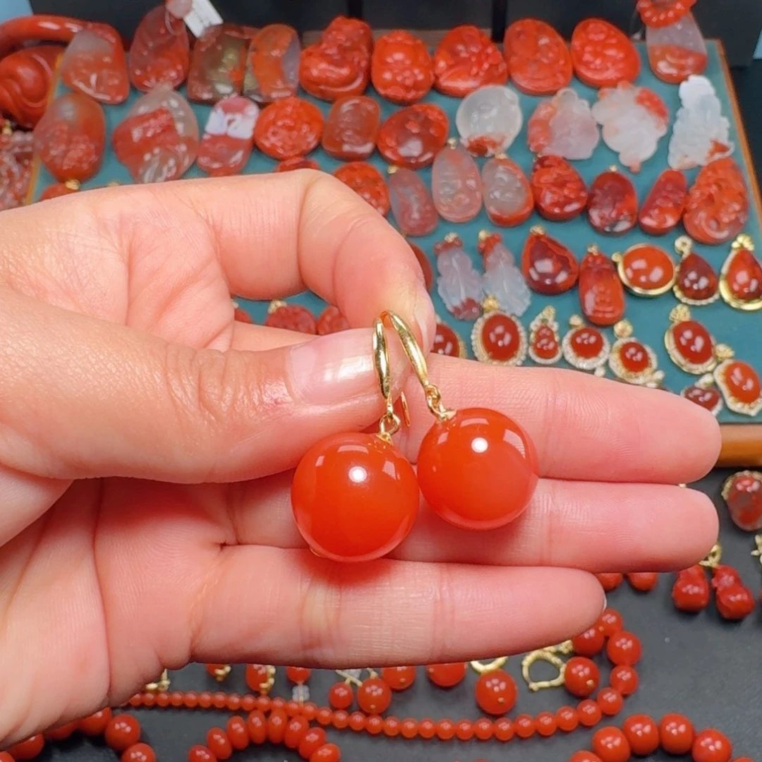 南红玛瑙南红15+银S925镶嵌