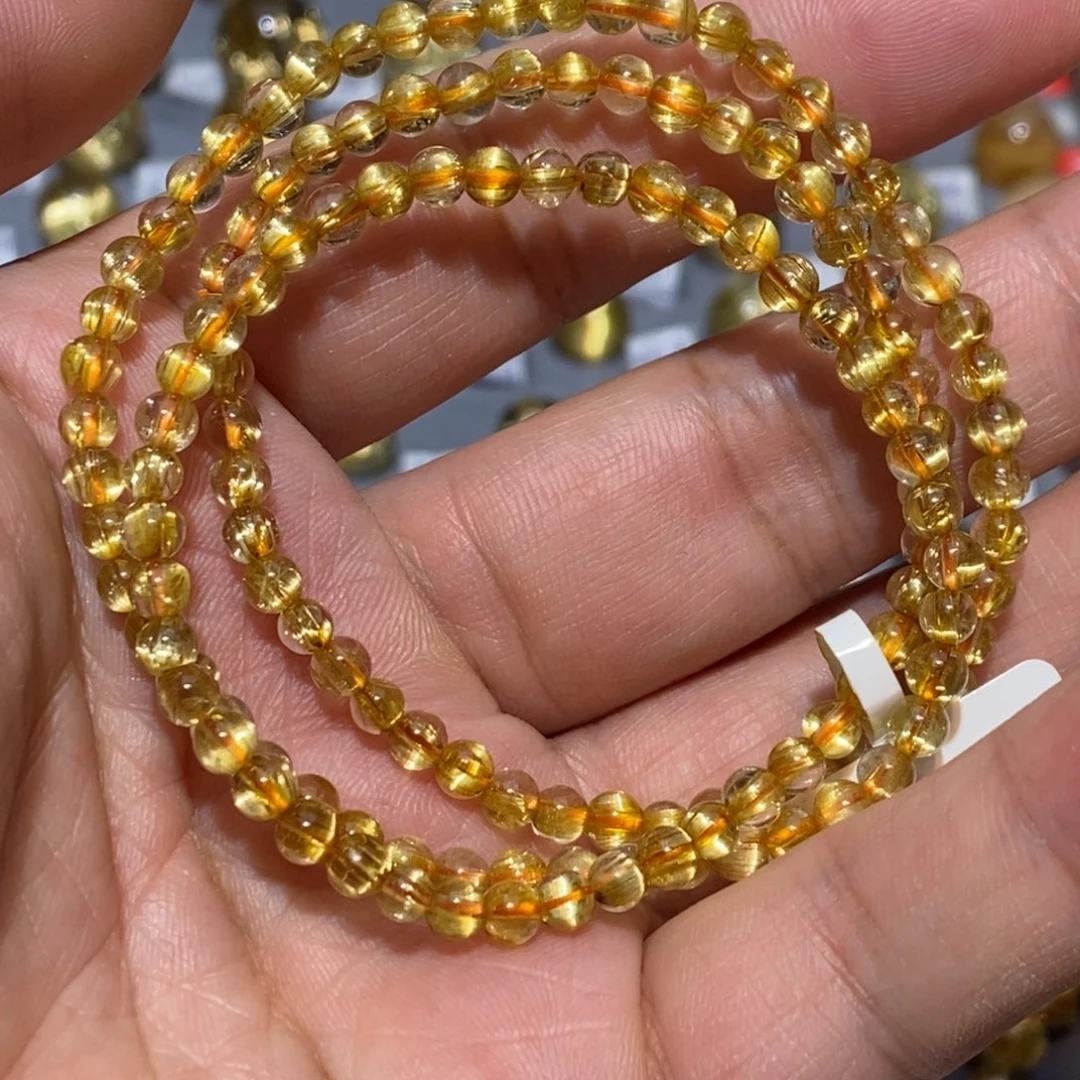 水晶未镶嵌手链钛晶板钛顺发猫眼多圈4➕