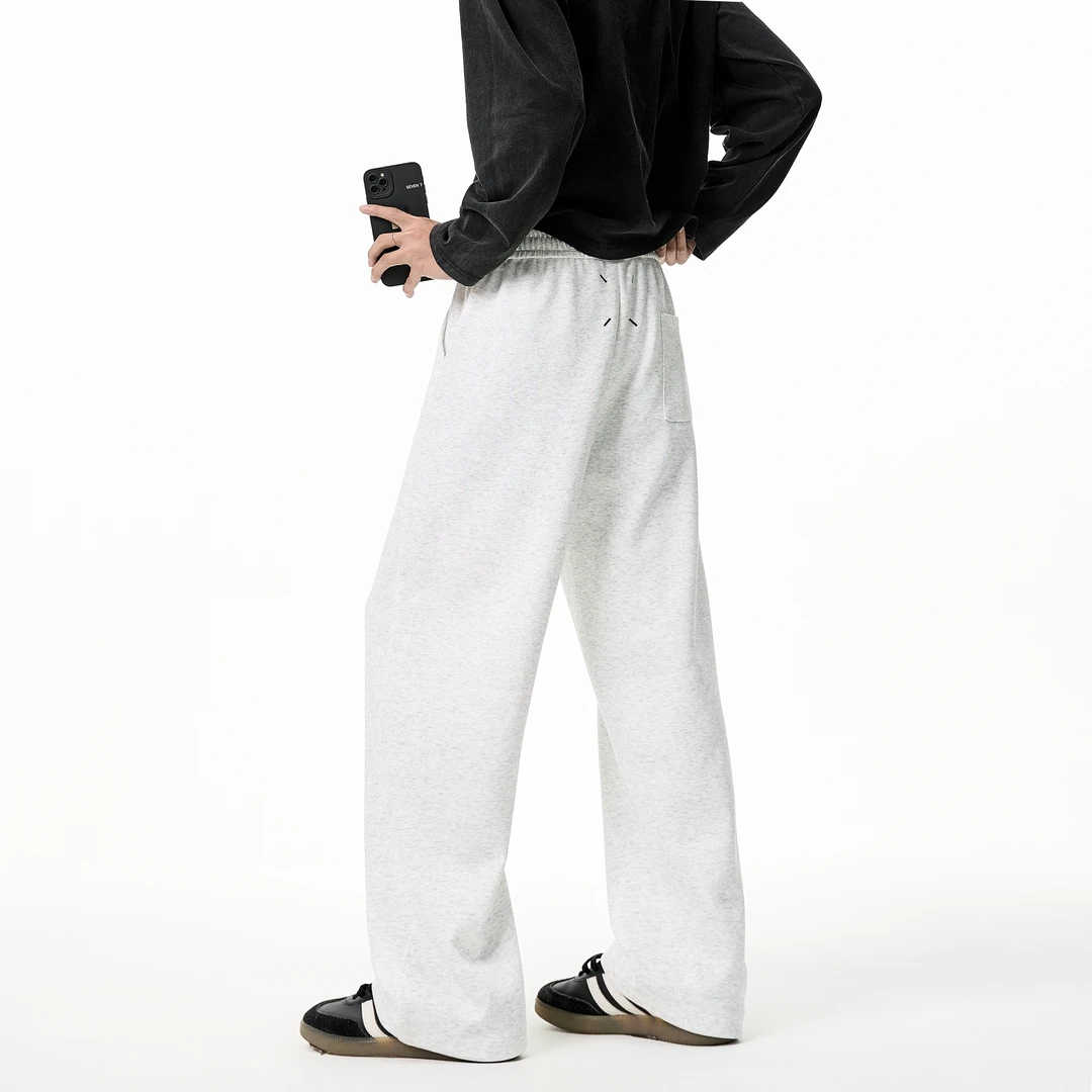 美式cleanfit弯刀裤卫裤男女春秋季重磅裤子垂感镰刀裤直筒休闲潮