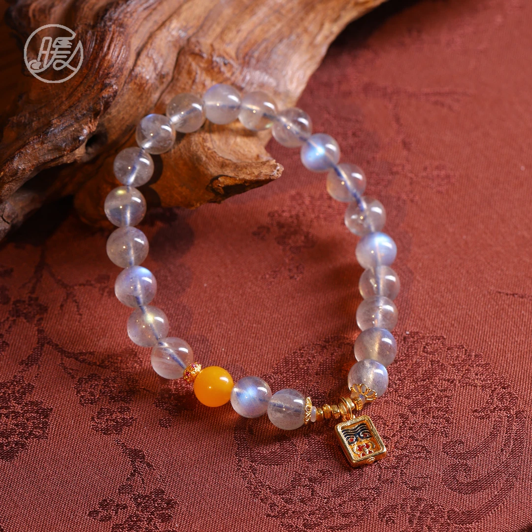 单圈长石手串8mm搭配扎基拉姆吊坠碎银配件手链D2989多样性发一