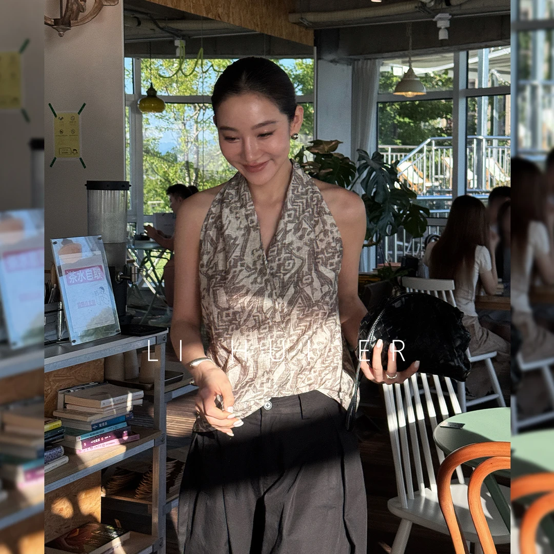LiHuiEr李慧儿【柏威夏】2025夏款轻奢舒适针织花纹衫背心YC-509