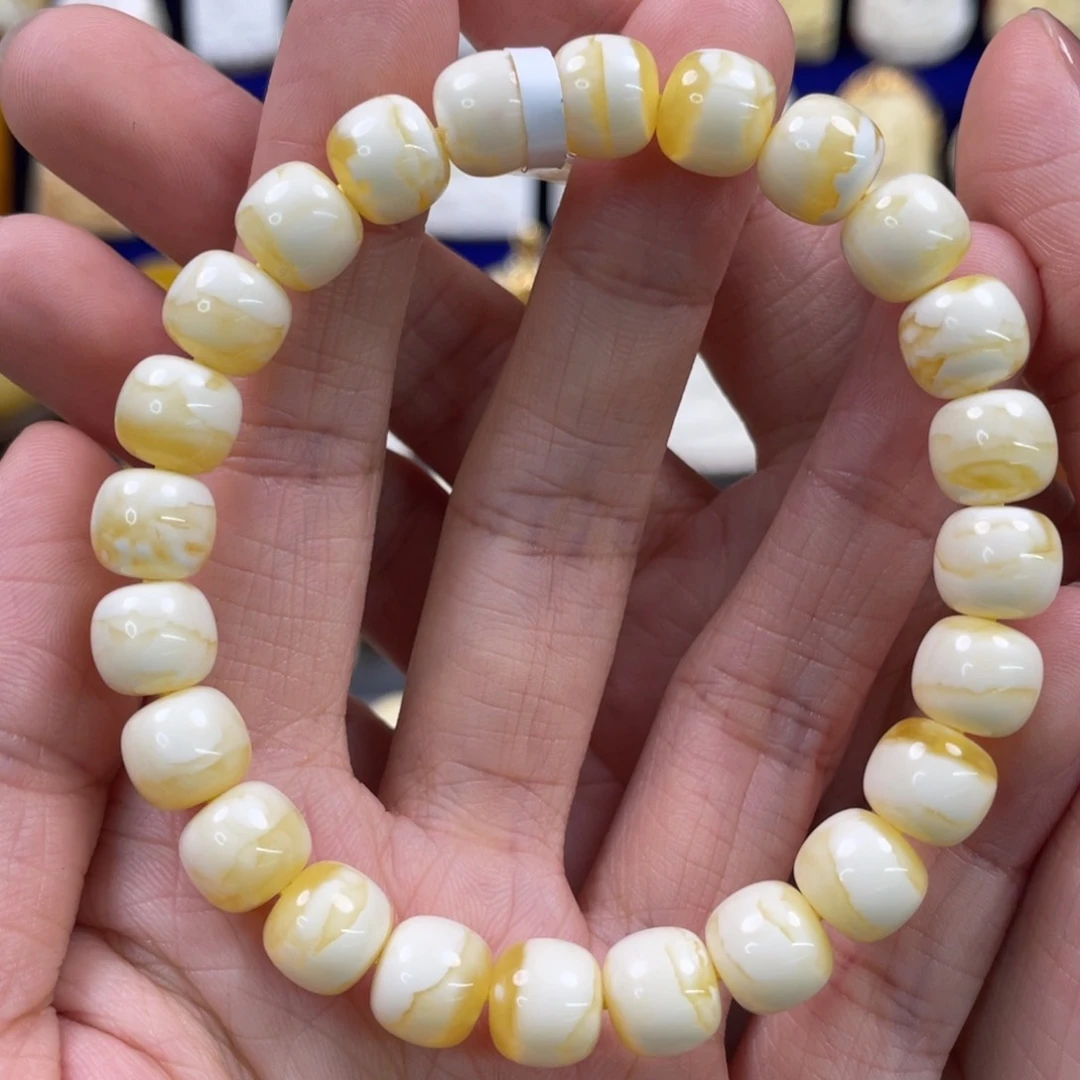 蜜蜡裸石未镶嵌琥珀蜜蜡手串卡9mm