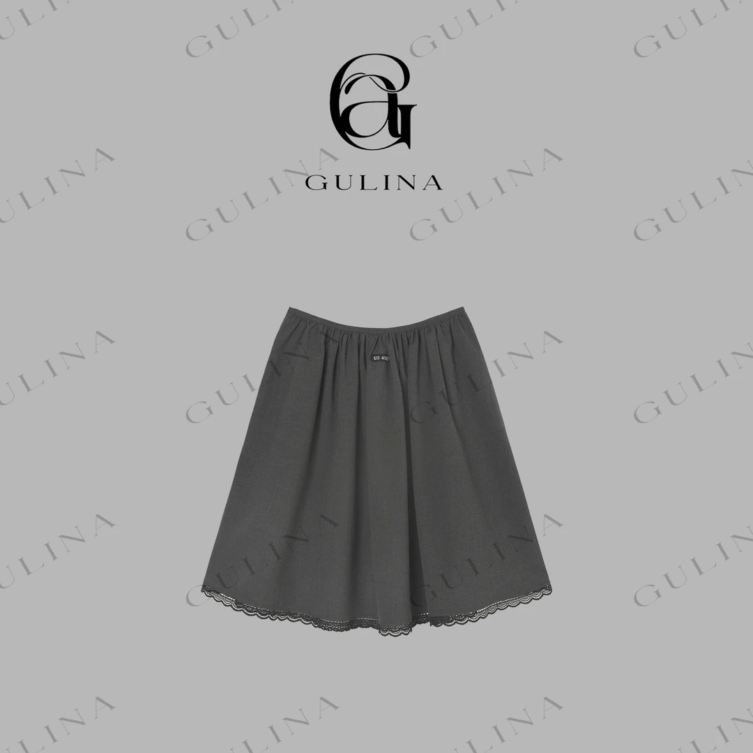 GULINA/娜姐新款高腰显瘦单层半身裙气质百搭韩版防走光裙子68087