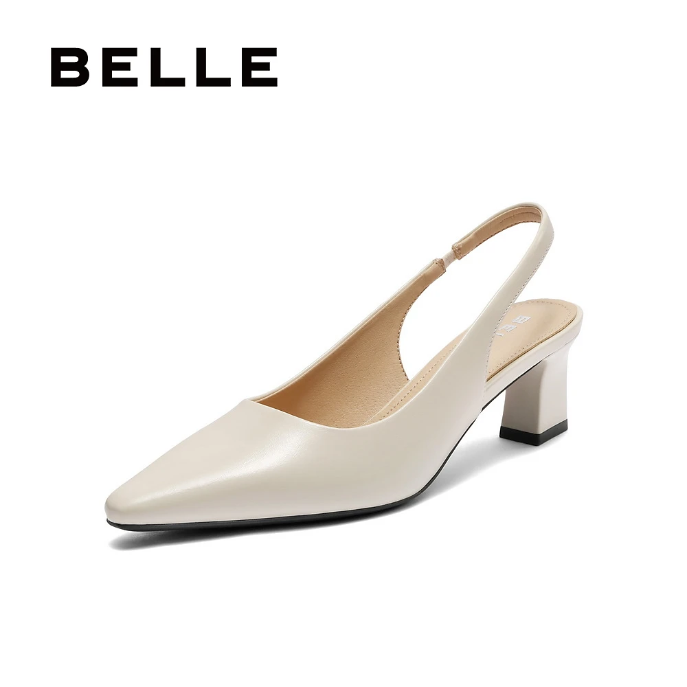 百丽时尚包头凉鞋女25夏日穿搭粗跟尖头高跟鞋B2615BH5