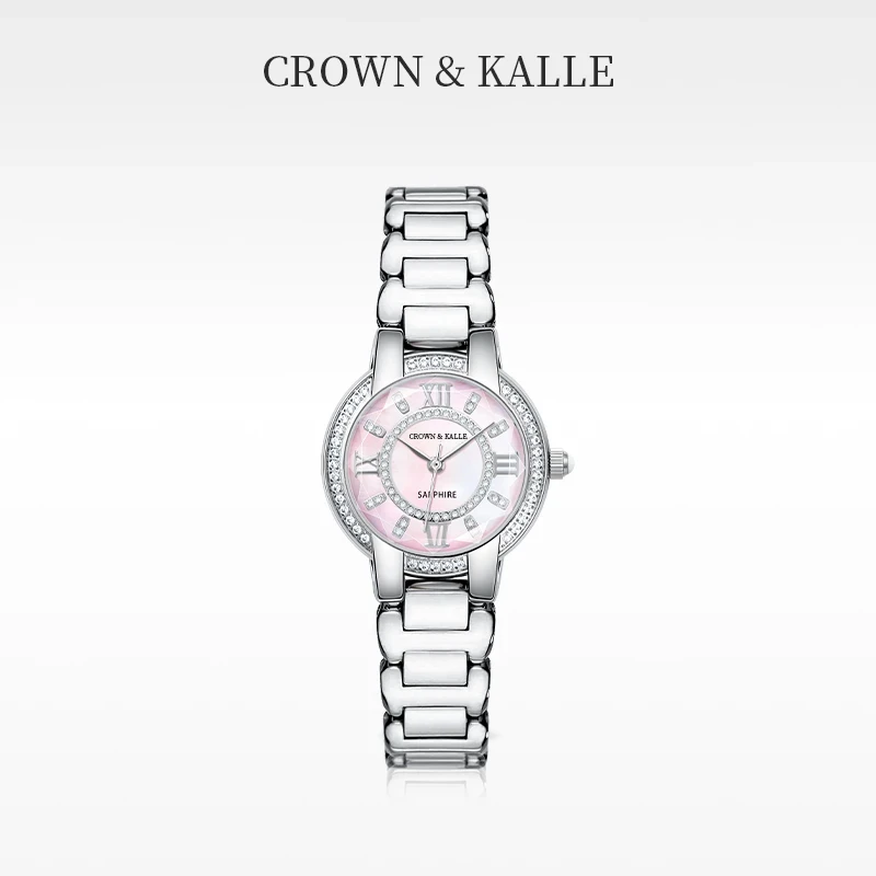 Crown Kallie【天空之境】流光系列设计感女士腕表CK8112粉