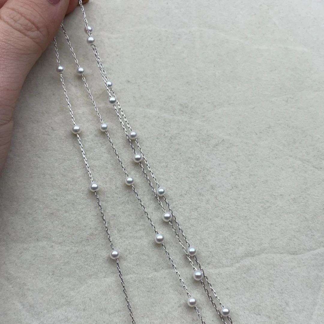 淡水珍珠颈饰银S925镶嵌F80