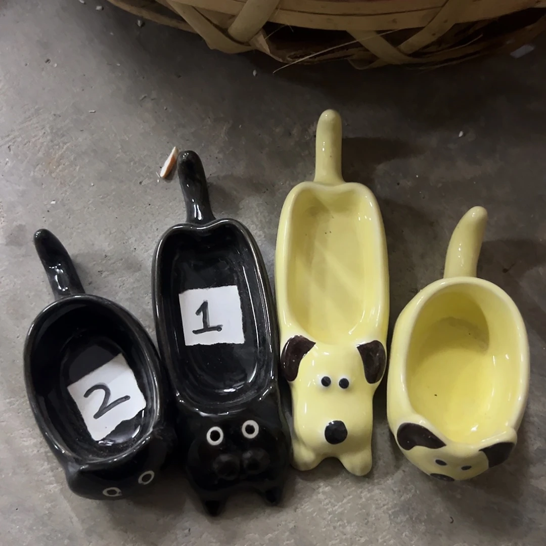 搪瓷微瑕狗一对猫一对