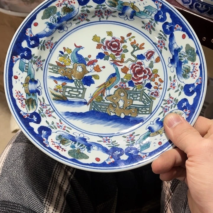 瓷片老*///////直径21.5厘米。绿西西。