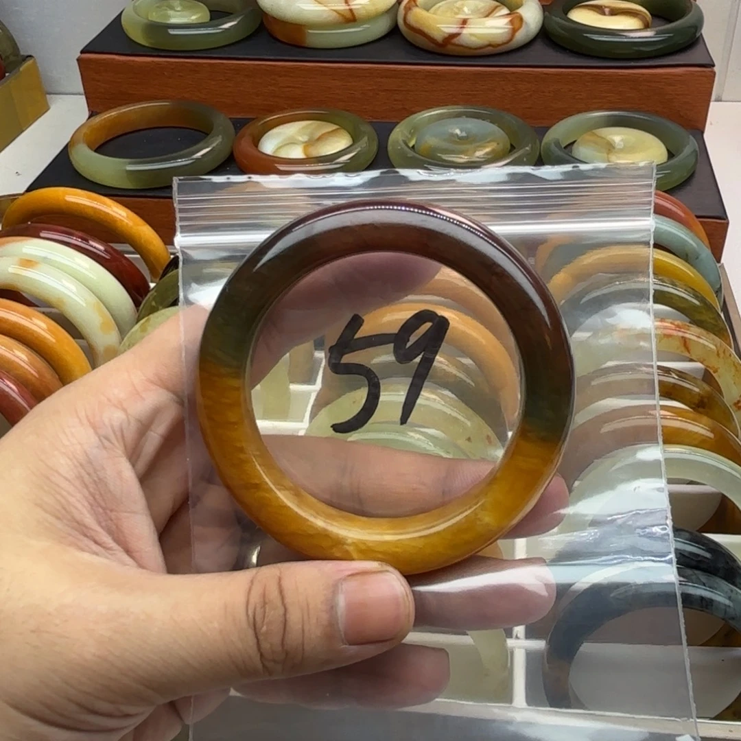 听***蓝未镶嵌蛇纹石玉手镯