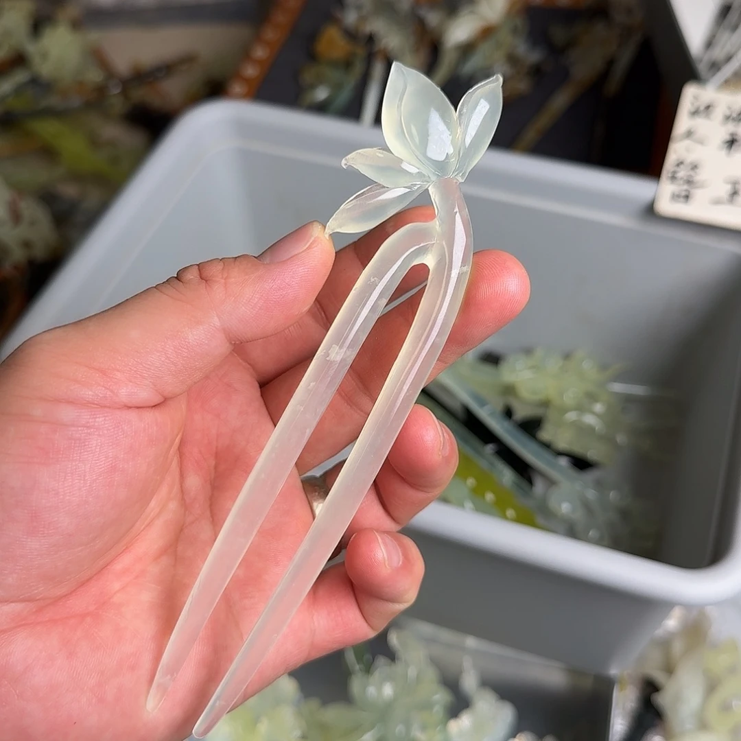 蛇纹石玉未镶嵌发饰