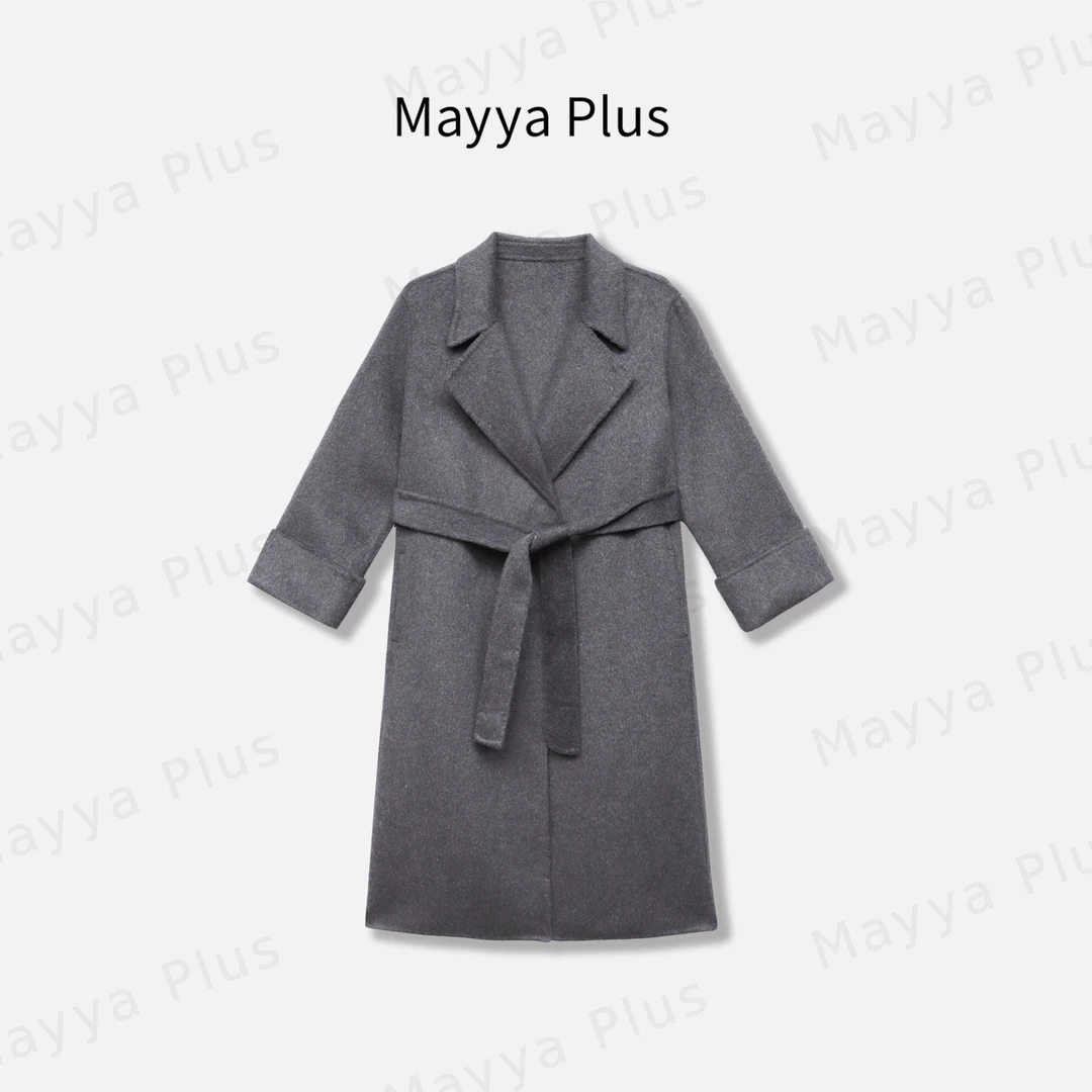 【布兰妮】Mayya Plus麦芽定制气质显瘦流光风双面呢大衣32537321