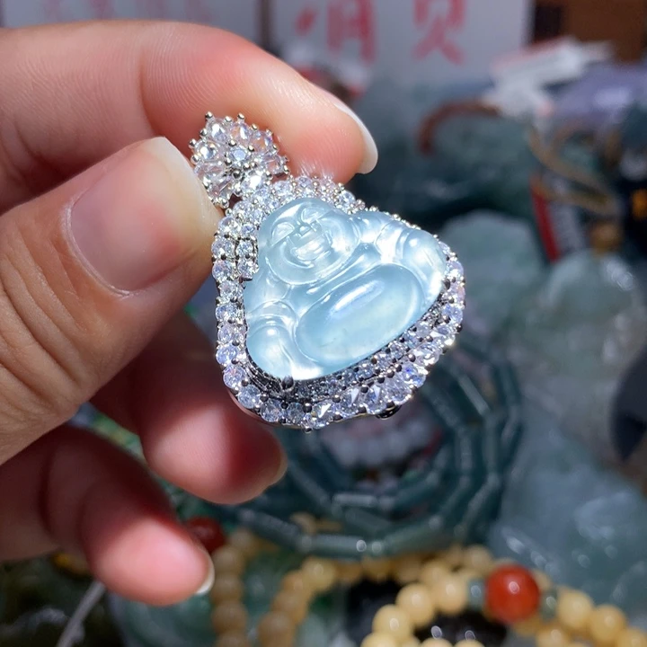 翡翠颈饰未镶嵌保真天然A货翡翠
