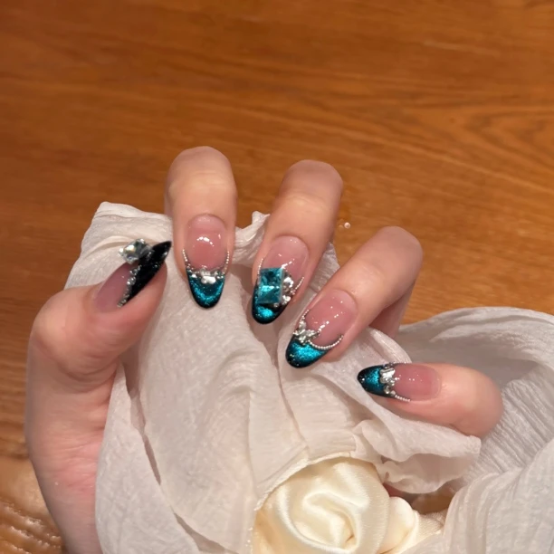 【墨尔本】这个颜色真的是绝了 链条猫眼气质 8051803 纯手工穿戴甲