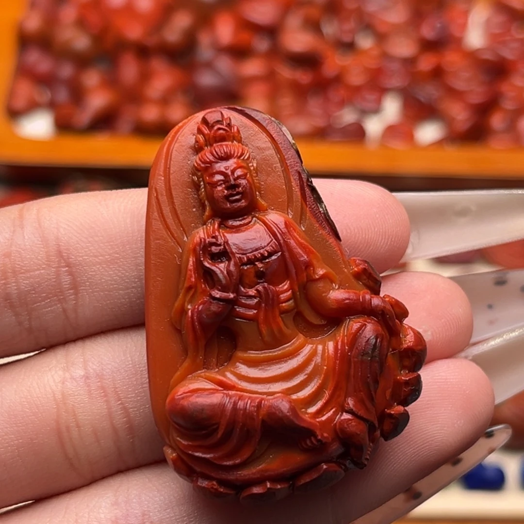 南红玛瑙未镶嵌南红15包浆大观音