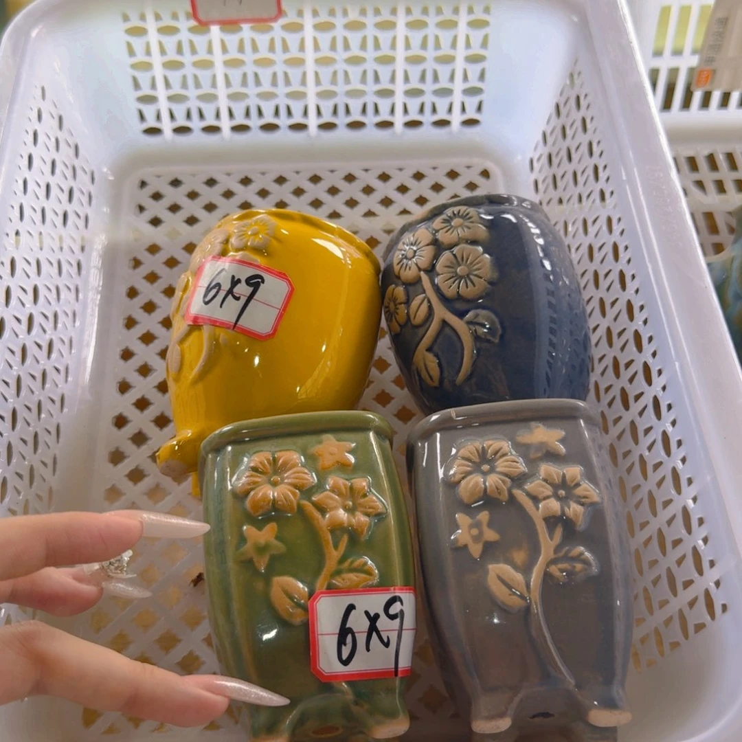 紫砂花盆粗陶精雕