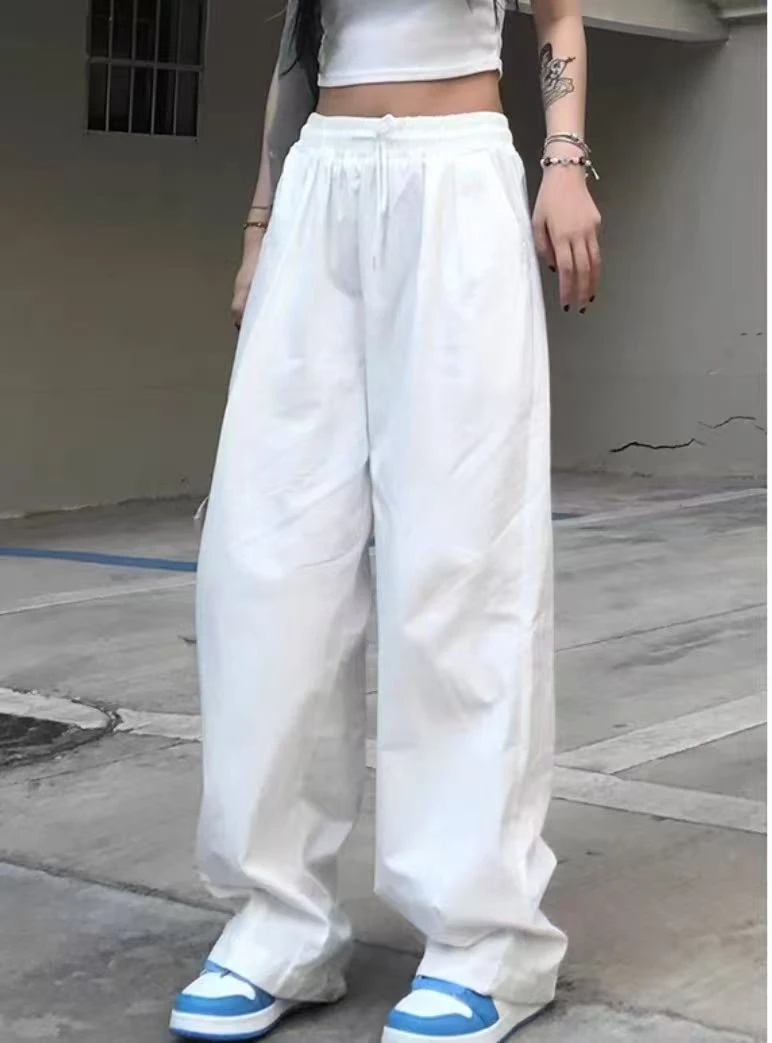美式复古白色工装裤