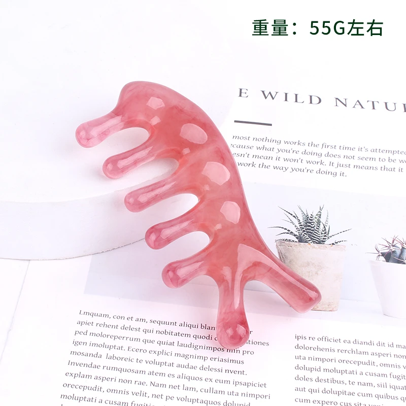 四合一小海豚多功能头皮按摩梳树脂梳子头部经络头疗按摩梳子