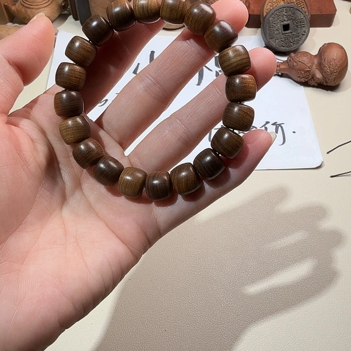 檀香木印度迈索尔老山檀香黑棕1.0/1.1横纹沉水直切