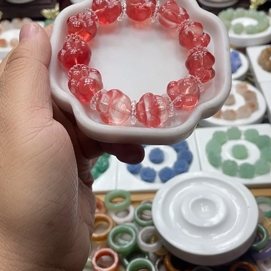 石英质玉（非洲翠）合金手串