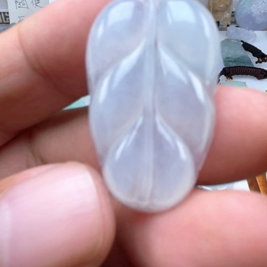 翡翠未镶嵌发饰翡翠冰紫叶子
