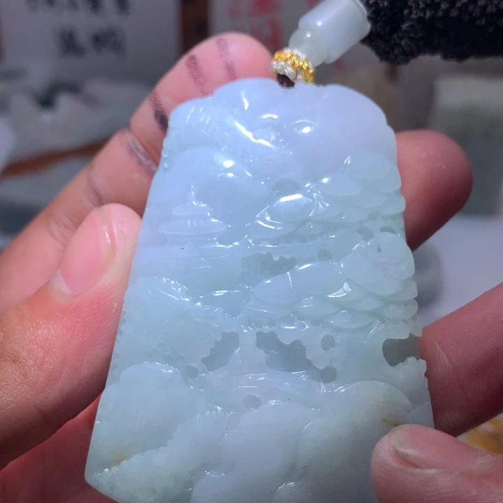 翡翠未镶嵌颈饰保真天然a货翡翠