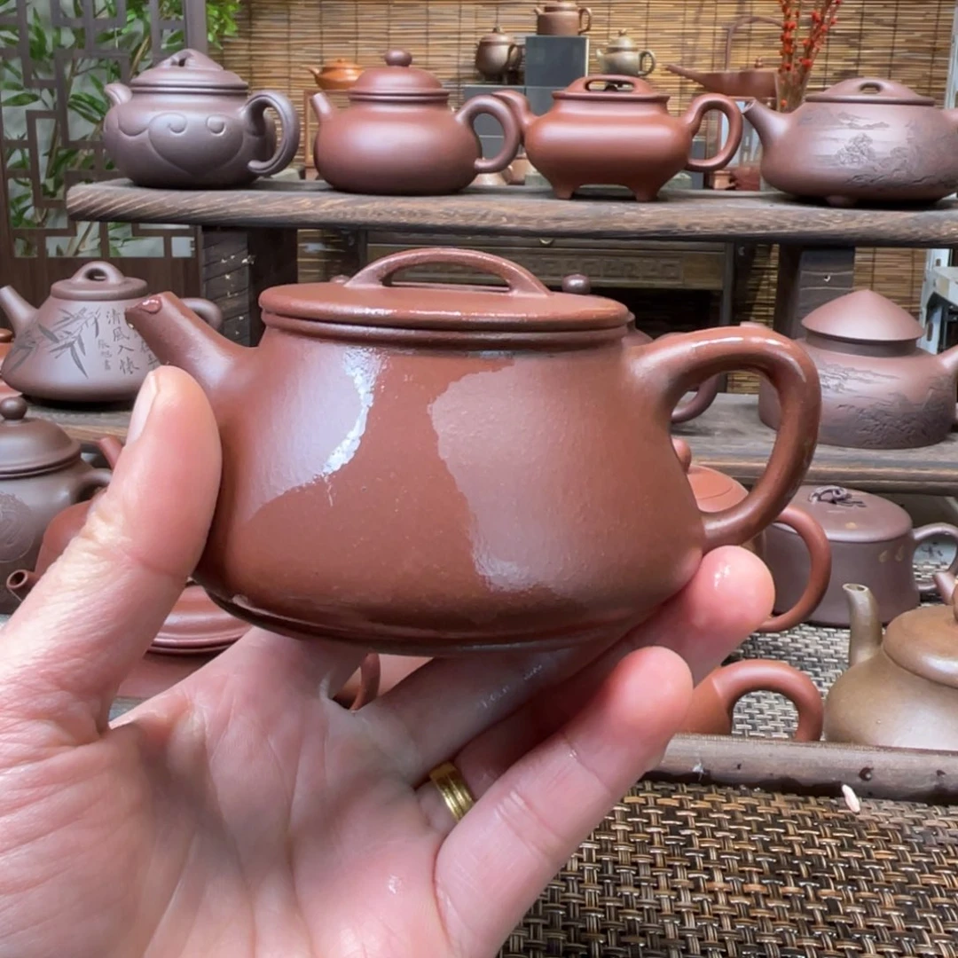 紫砂茶壶宜兴原矿紫砂手工制170